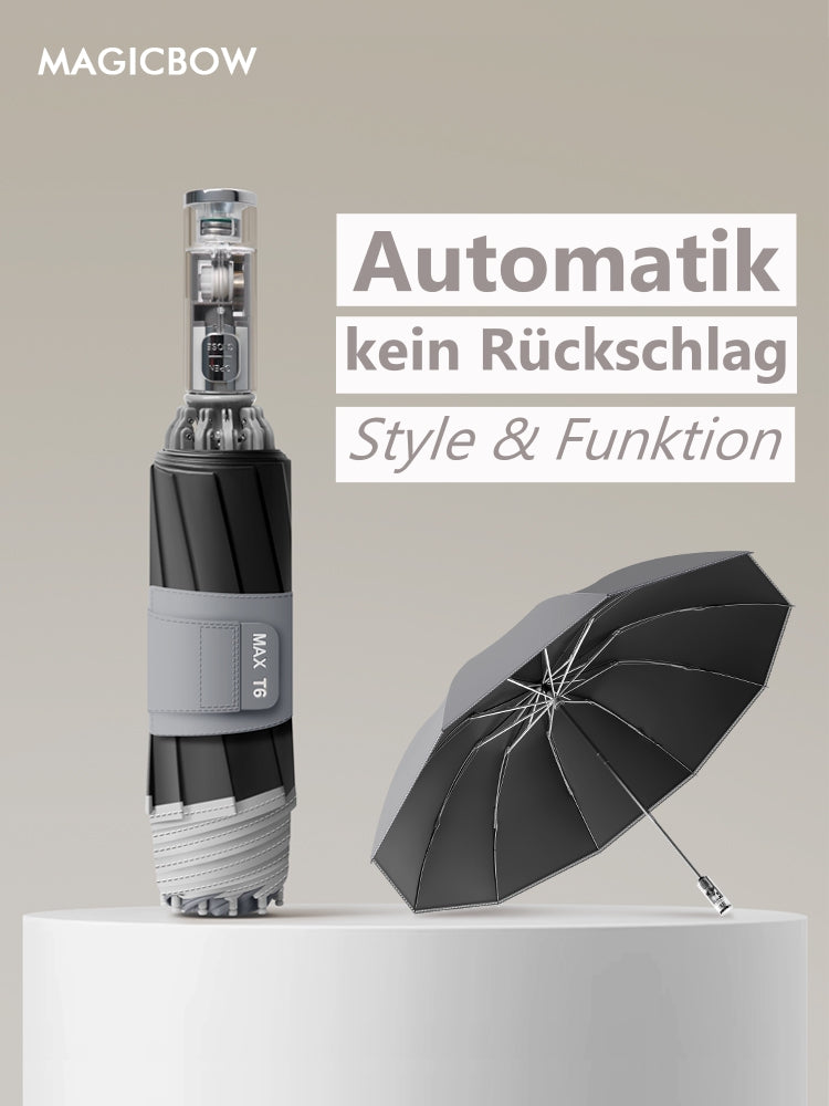 Magic Bow Regenschirm mit 123cm | Automatik, Taschenlampe & Geschenk-Verpackung