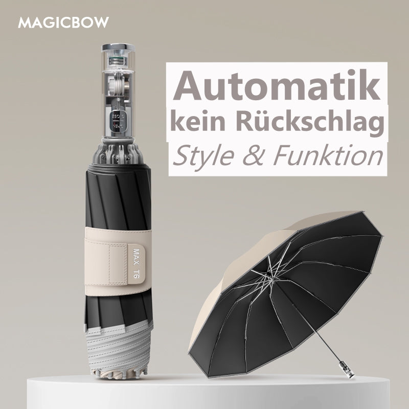 Magic Bow Regenschirm mit 123cm | Automatik, Taschenlampe & Geschenk-Verpackung