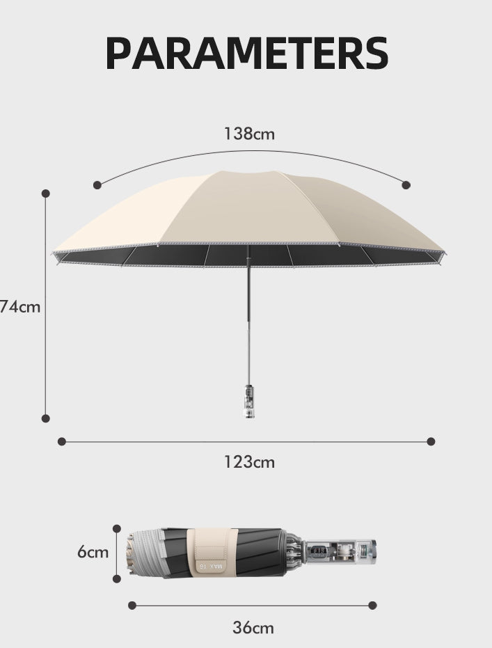 Magic Bow Regenschirm mit 123cm | Automatik, Taschenlampe & Geschenk-Verpackung