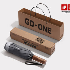 GD. One Regenschirm mit 105cm | Automatik, Holzgriff & Geschenk-Verpackung