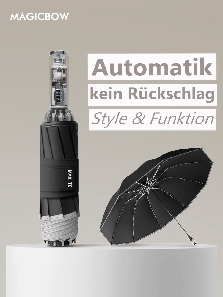 Magic Bow Regenschirm mit 123cm | Automatik, Taschenlampe & Geschenk-Verpackung
