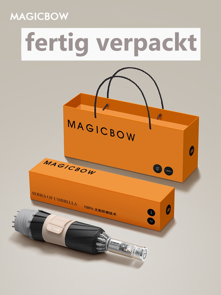 Magic Bow Regenschirm mit 123cm | Automatik, Taschenlampe & Geschenk-Verpackung